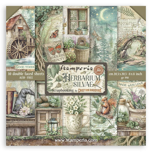 Stamperia 8x8 nature-themed paper pack for cardmaking and journaling