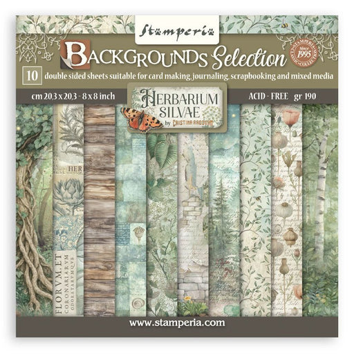 Stamperia 8x8 nature-themed paper pack for cardmaking and journaling