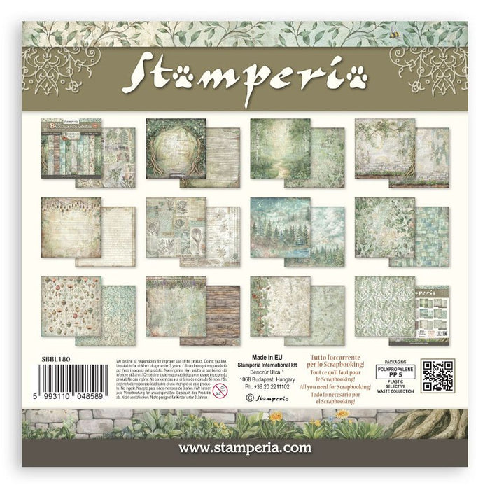 Stamperia Herbarium Silvae 12x12 botanical backgrounds scrapbook paper pack