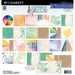 49 and Market Artful Moments 12x12 Starters Paper Pack by Vicki Boutin. Product image showing rainbow color wheels, watercolor bubbles, and geometric scrapbook designs.