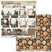 49 and Market Timber & Tweed 12x12 Collection Pack showing forest-themed scrapbook paper with deer, vintage trucks, and plaid patterns.