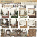 49 and Market Timber & Tweed 12x12 Collection Pack showing forest-themed scrapbook paper with deer, vintage trucks, and plaid patterns.