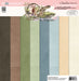49 and Market The Looking Glass 12x12 Solid Cardstock Pack. Product image showing a spectrum of textured solid papers in green, blue, brown, and cream.