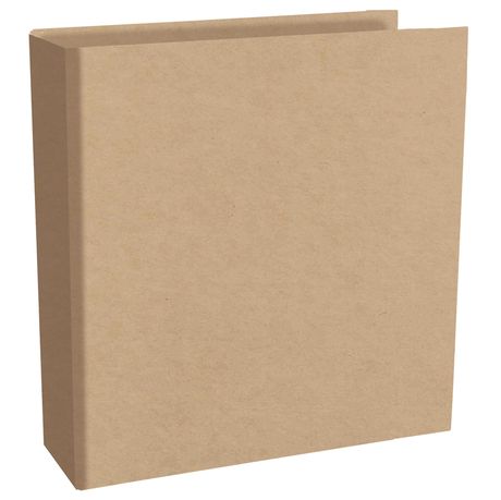 Simple Stories SN@P! Binder 6x8 in natural Kraft Chipboard with lay-flat spine and assorted clear pocket page protectors.