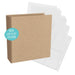 Simple Stories SN@P! Binder 6x8 in natural Kraft Chipboard with lay-flat spine and assorted clear pocket page protectors.
