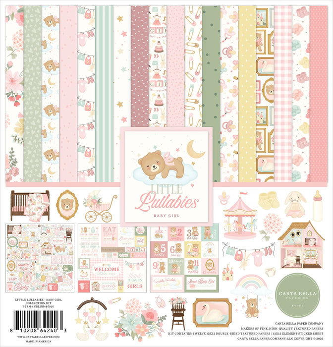 Carta Bella Paper Collection Kit 12x12" – Little Lullabies Baby Girl