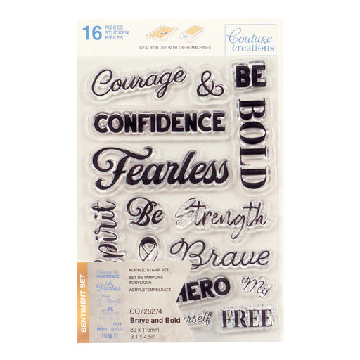 Couture Creations Acrylic Stamp Set Brave and Bold