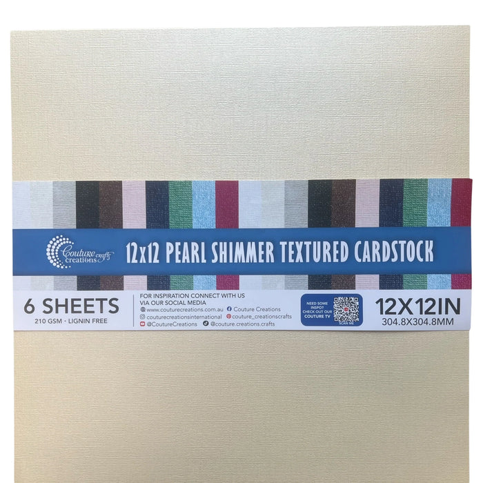 Premium Cardstock 12 x12 6 Sheets per Pack Pearl Shimmer Ivory
