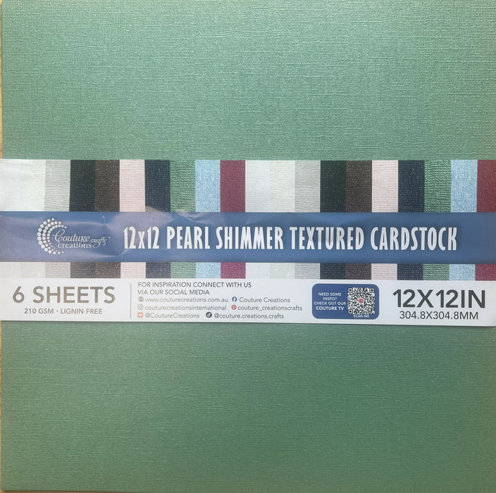 Premium Cardstock 12 x12 6 Sheets per Pack Pearl Shimmer Juniper