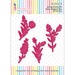 Product packaging for Dress My Craft Spring Flowers #1 Basic Designer Dies, showing four pink floral-shaped metal dies against a white background with a rainbow-striped border.