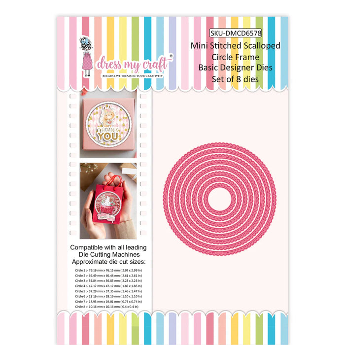 Dress My Craft - Mini Stitched Circle #1 (Set of 8)