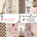 Dress My Craft My Vintage Lady 12x12 collection pack showing single-sided paper designs with Victorian ladies, butterflies, pink roses, and vintage sheet music.