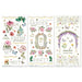49 and Market "From the Garden" Rub-on Transfer Set featuring three 6×12 inch sheets with watercolor flowers, butterflies, and garden-themed text sentiments.