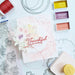 Greeting Card  using The Pinkfresh Studio Garden Bouquet stamp , stencil and die