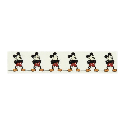 Echo Park Washi Tape. Mouse and Me-Meet the Mouse. Featuring a repeating retro-style Mickey Mouse character motif in iconic red, black, and gold tones, this tape is perfect for borders, pocket pages, and mixed media accents.