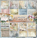Measured Moments Paper Collection of scrapbooking papers and embellishments with 'Measured Moments' branding.
