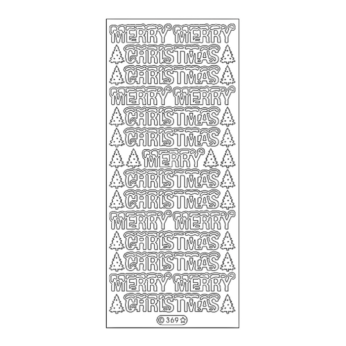 PeelCraft Christmas Snow PC369 Peel-Off Stickers Silver Glitter