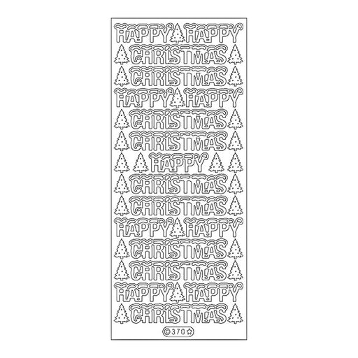 PeelCraft Happy Christmas Snowy PC370 Peel-off Stickers Silver