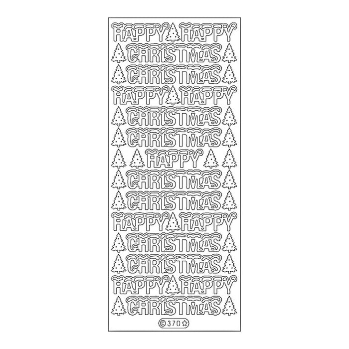 PeelCraft Happy Christmas Snowy PC370 Peel-off Stickers Silver