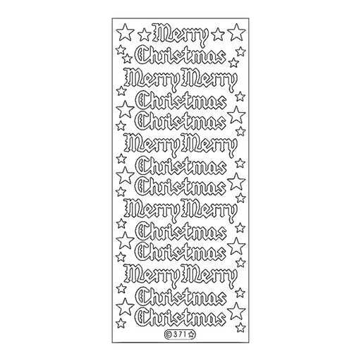 PeelCraft Merry Christmas Gothic PC371 Peel-off Stickers Silver