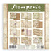 Stamperia All Around 12x12 inch paper pad cover showing previews of ten double-sided papers featuring watercolor botanical, butterfly, bird, and lizard illustrations.
