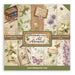 Stamperia All Around 12x12 inch paper pad cover showing previews of ten double-sided papers featuring watercolor botanical, butterfly, bird, and lizard illustrations.