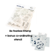 Product graphic showing the Pinkfresh Studio Be Fearless clear photopolymer stamp set alongside its matching 5-piece co-ordinating layering stencil set as a discounted clearance bundle.