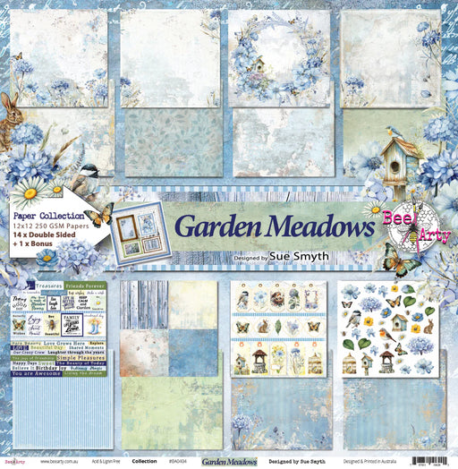 Bee Arty Paper Collection 12x12 Garden Meadows designed by Sue Smyth