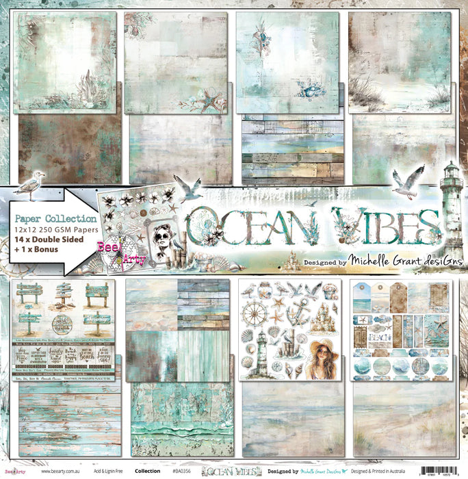 BEE ARTY PAPER COLLECTION 12x12 OCEAN VIBES