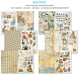 Ciao Bella Asia Diary — overview of junk journal ephemera book contents including patterned papers, cutapart sheets, vintage script textures, and travel-themed collage elements
