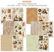 Paper sheets set 1 - Ciao Bella Seventies — selection of double-sided A4 paper sheets featuring vintage music collage, cassette tapes, vinyl records, retro florals, jukebox, and record shop scenes