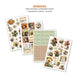 Adhesive sheets — Ciao Bella Seventies — 4 A4 adhesive ephemera sheets featuring retro florals, vintage record covers, 70s typography, saturn, daisies, roses, and sweet harmony elements
