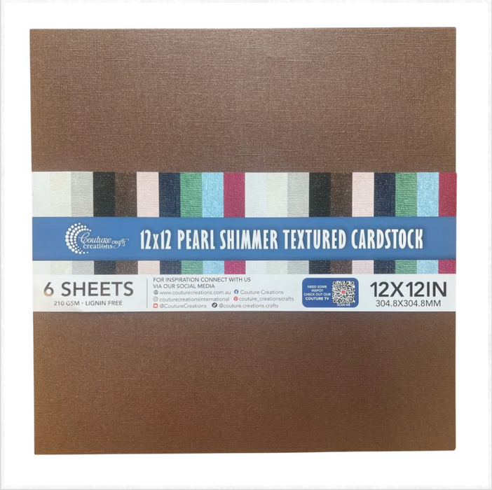 Premium Cardstock 12 x12 6 Sheets per Pack Pearl Shimmer Cocoa