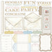 49 and Market Confetti Moments All-In-One Kit elements showing watercolor illustrations of party banners, balloons, rose bouquets, golden frames, champagne glasses, and gift boxes.