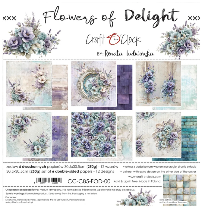 Craft O'Clock Collection 12×12" Flowers of Delight