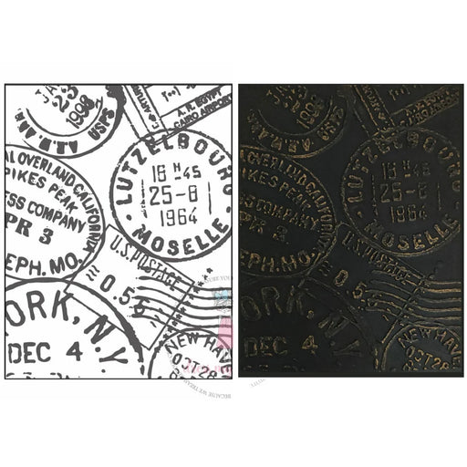 "Dress My Craft Post Cards Stamps Embossing Folder for cardmaking and scrapbooking"