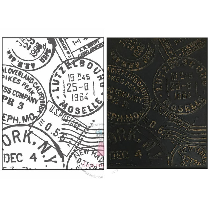 "Dress My Craft Post Cards Stamps Embossing Folder for cardmaking and scrapbooking"