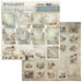 49 and Market Faded Memory Lane 12x12 inch collection pack cover showing previews of eight double-sided vintage floral and blue textured papers.