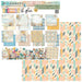 49 and Market Glimmer and Glee 12x12 inch collection pack cover showing previews of eight whimsical, bright double-sided papers featuring kites, balloons, and a geometric chevron bonus pattern sheet.