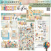 49 and Market Glimmer and Glee Collection Bundle preview displaying the 12x12 paper pack, four sheets of laser cut elements, rub-on transfers, cello stickers, and a hot air balloon embroidered patch.