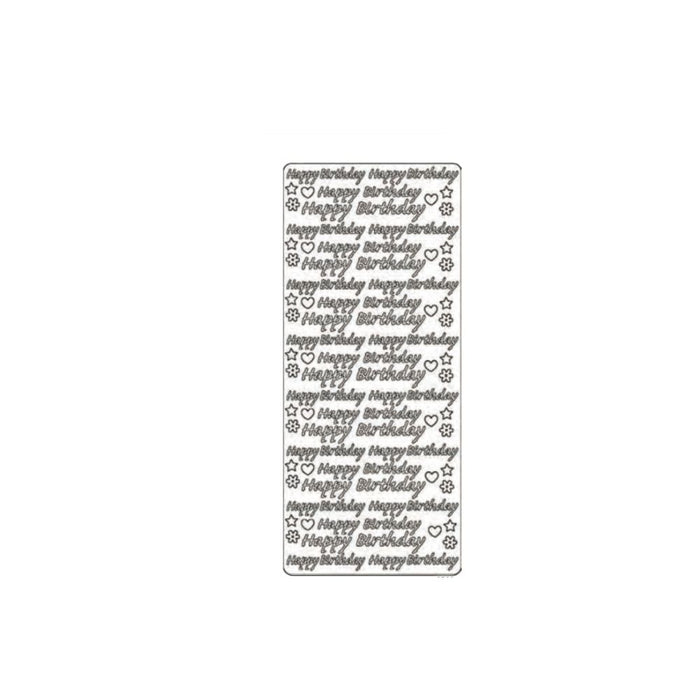 PeelCraft Happy Birthday &nbsp;PC2777 Peel-off Stickers Silver