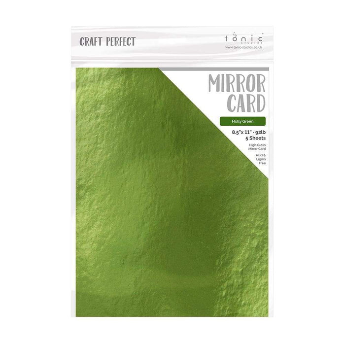 Craft Perfect Mirror Card 8.5 x 11" 5 Sheets per Pack Holly Green