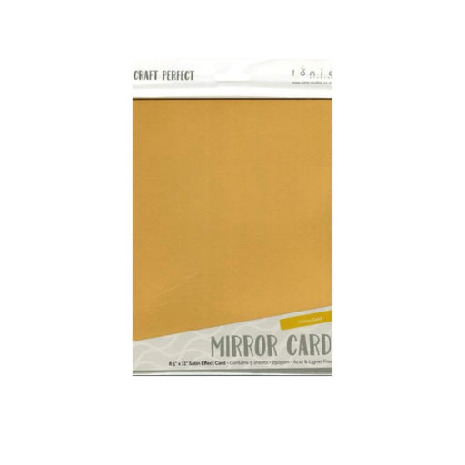 Craft Perfect A4 Satin Effect Mirror Cardstock Honey Gold