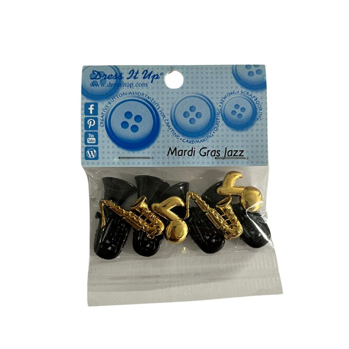 Mardi Gras Jazz buttons