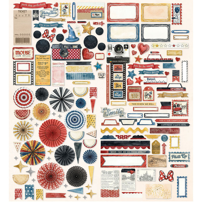 49 & Market Mouse & Co 159-piece die cut embellishment set for scrapbooking and paper crafts