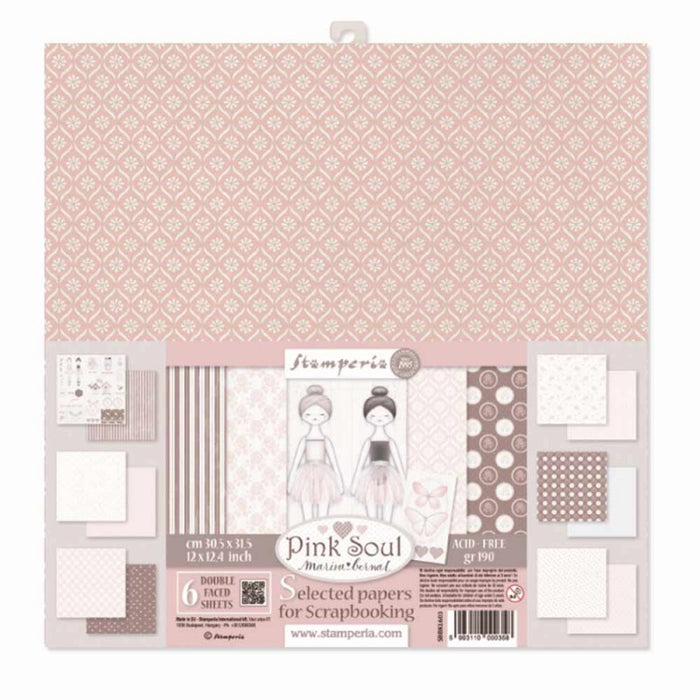 STAMPERIA PAPER COLLECTION PACK 12X12 PINK SOUL