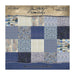 Tim Holtz Idea-ology Palette Collection Indigo 12x12 inch paper pad cover showing a grid preview of vintage blue maps, floral patterns, and typography sheets.