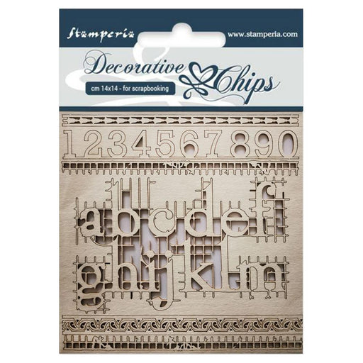 Stamperia Decorative Chips Alphabet & Numbers