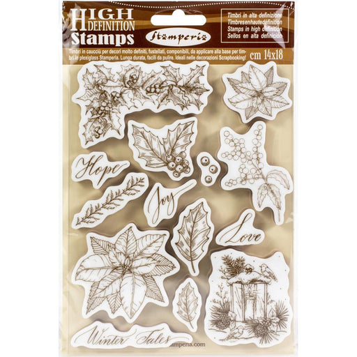 Stamperia Cling Rubber Stamp Poinsettia
