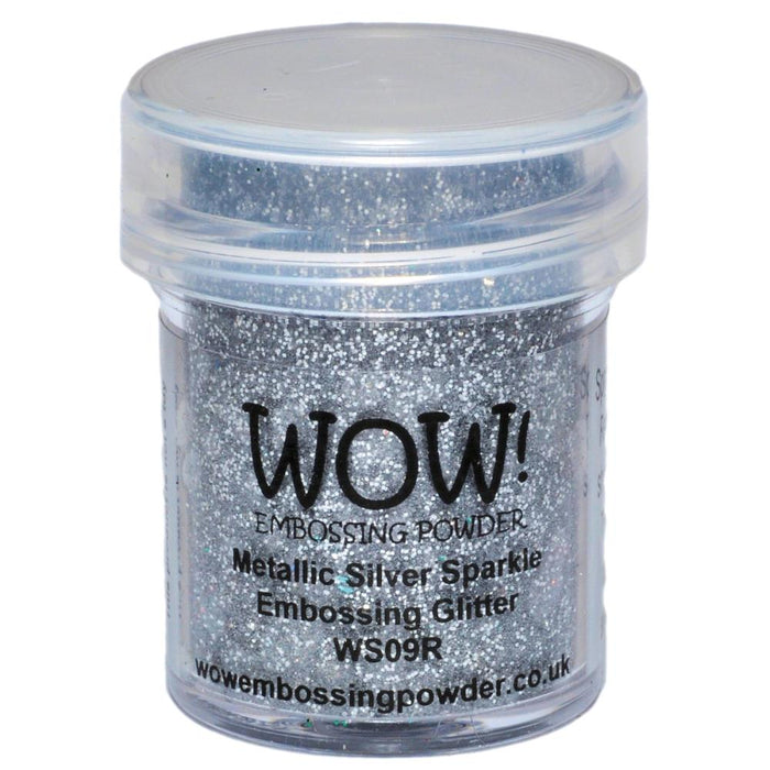 Wow! Embossing Powder Glitter Metallic Silver Sparkle